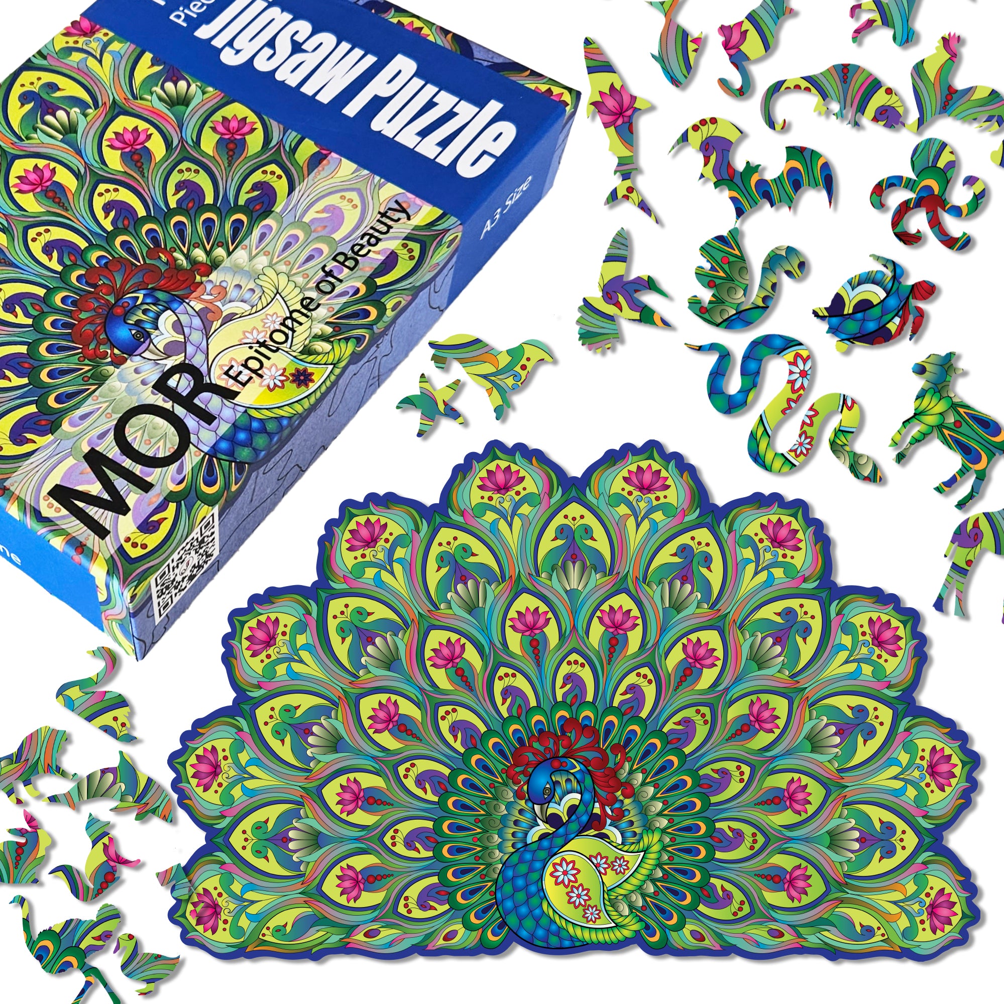 Indian Peacock Wooden Jigsaw Puzzle