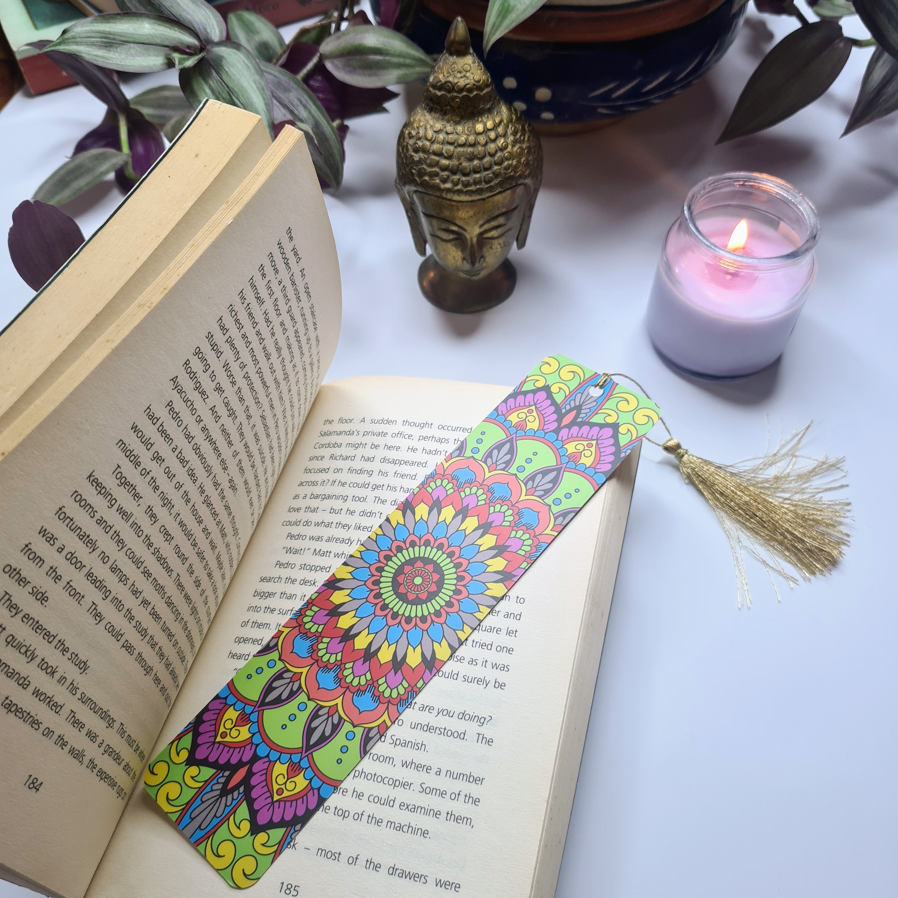 Mandala Bookmarks with Tassel - Set of 8