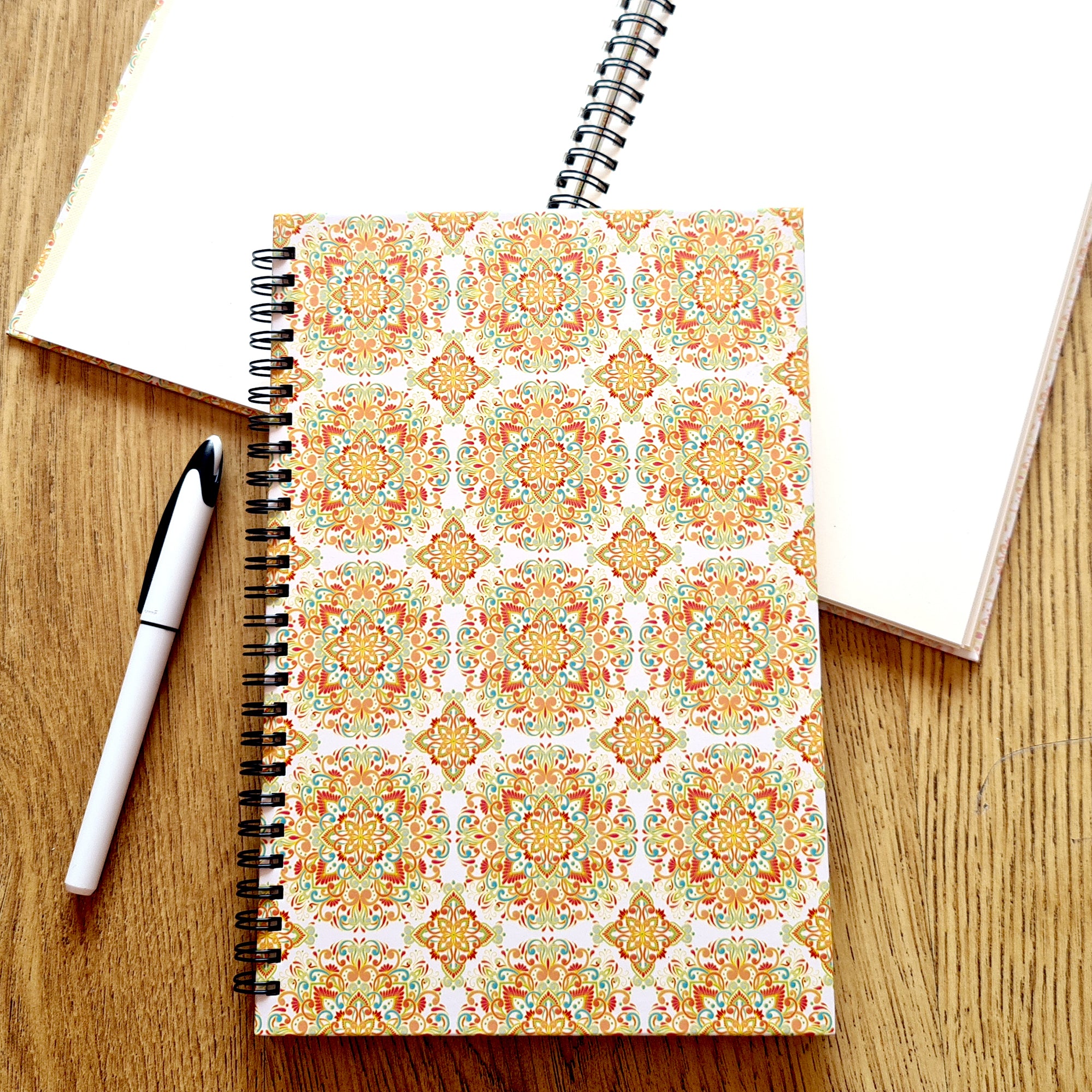 Golden Swirls Spiral Notebook – Ambiyaa