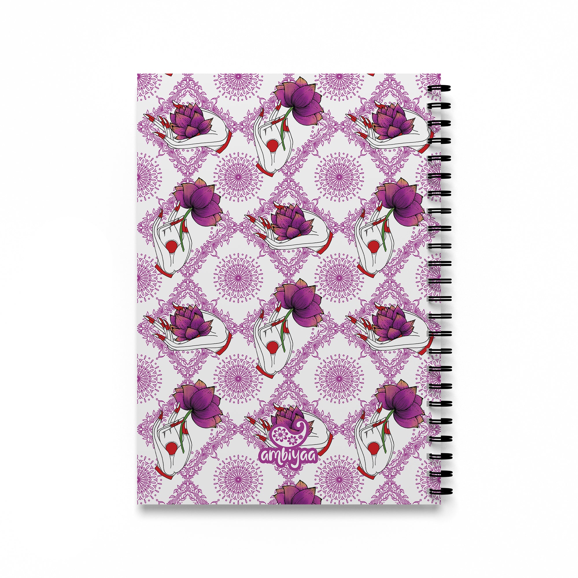 Mudra White Pink Spiral Notebook
