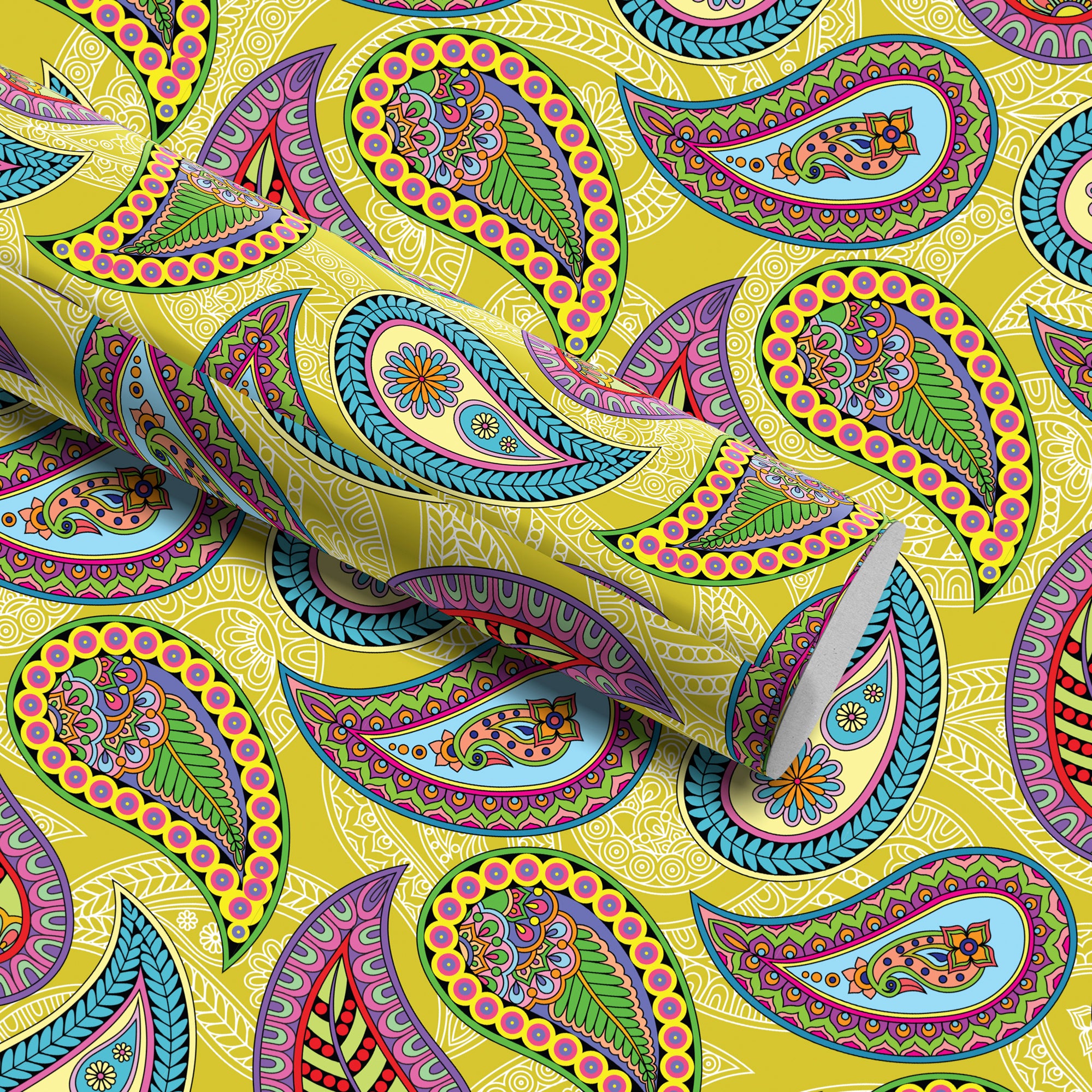 Sunshine Paisley Wrapping Paper