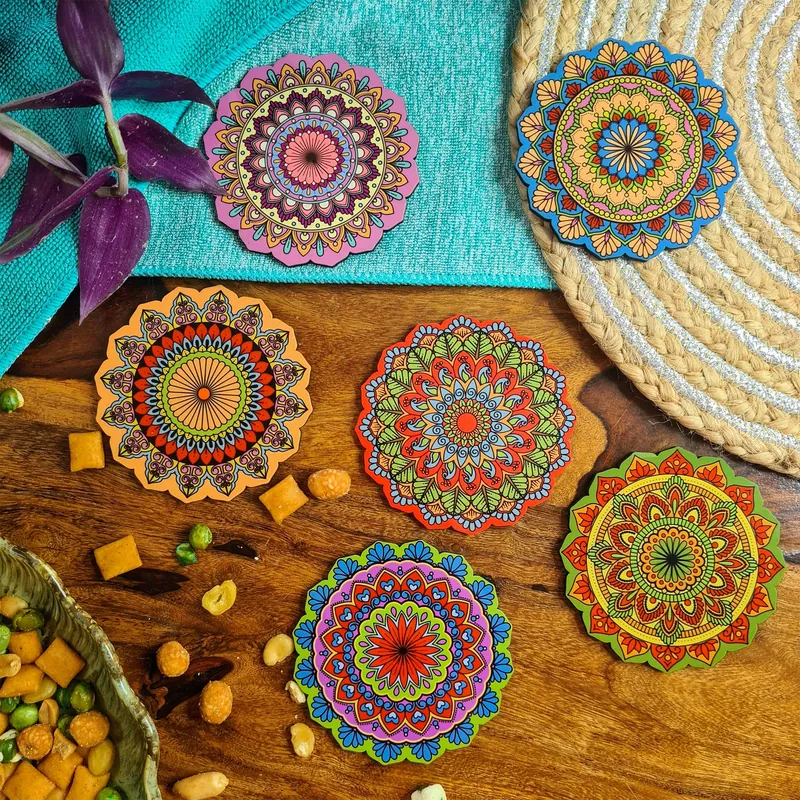 Flower Shaped  Coasters Set of 6