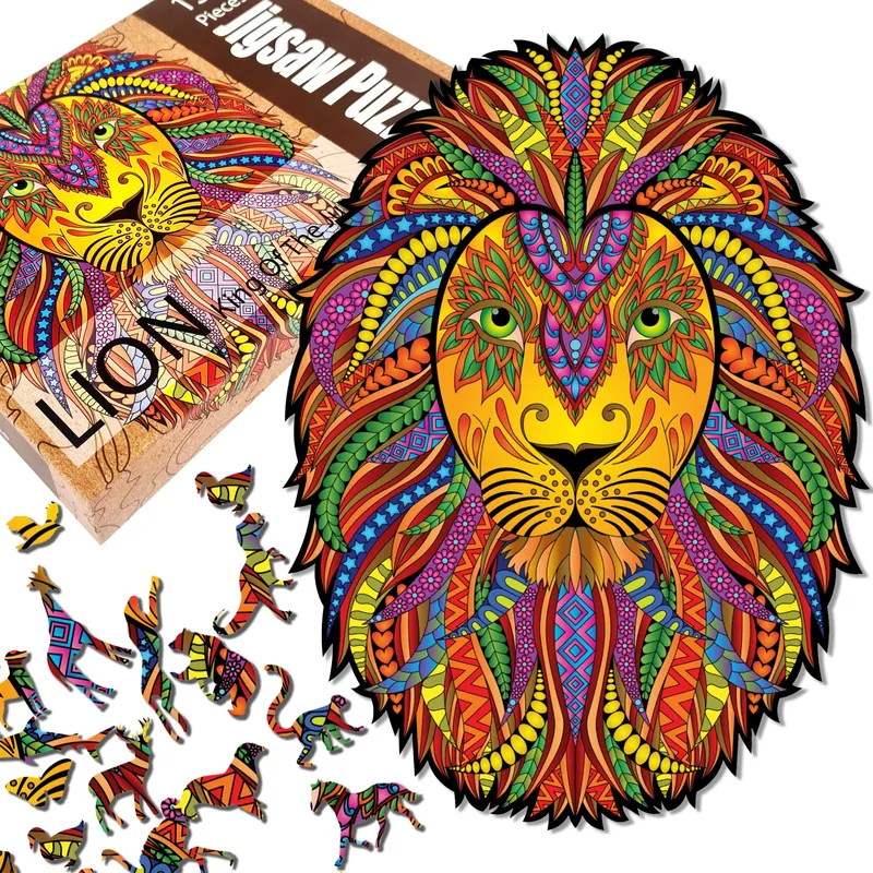 Indian Lion Wooden Jigsaw Puzzle