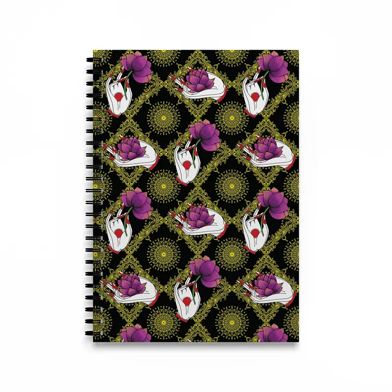 Mudra Black Gold Spiral Notebook