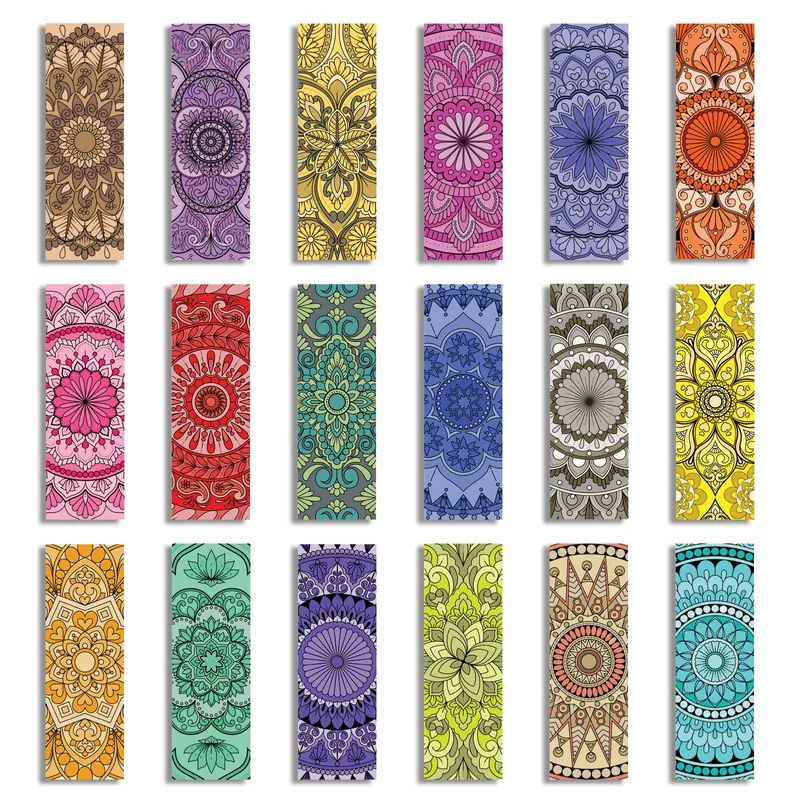 Mandala Bookmarks in Monochrome Colors - Set of 18