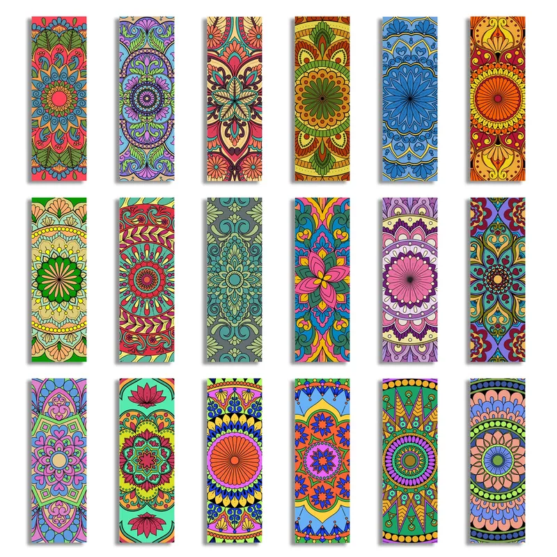 Mandala Bookmarks in Indian Colors - Set of 18