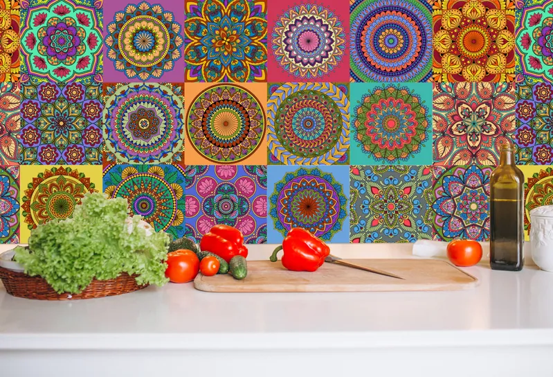 Mandala Tiles Stickers - Set of 36
