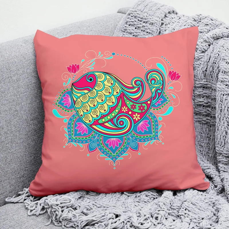 Peachy Fin Cushion Cover
