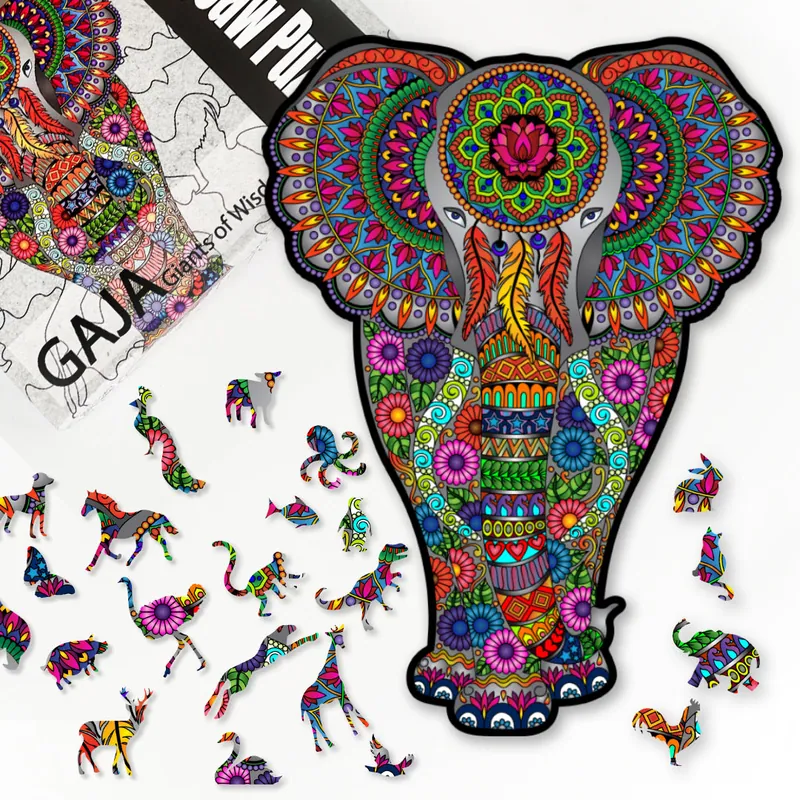 Indian Elephant Wooden Jigsaw Puzzle